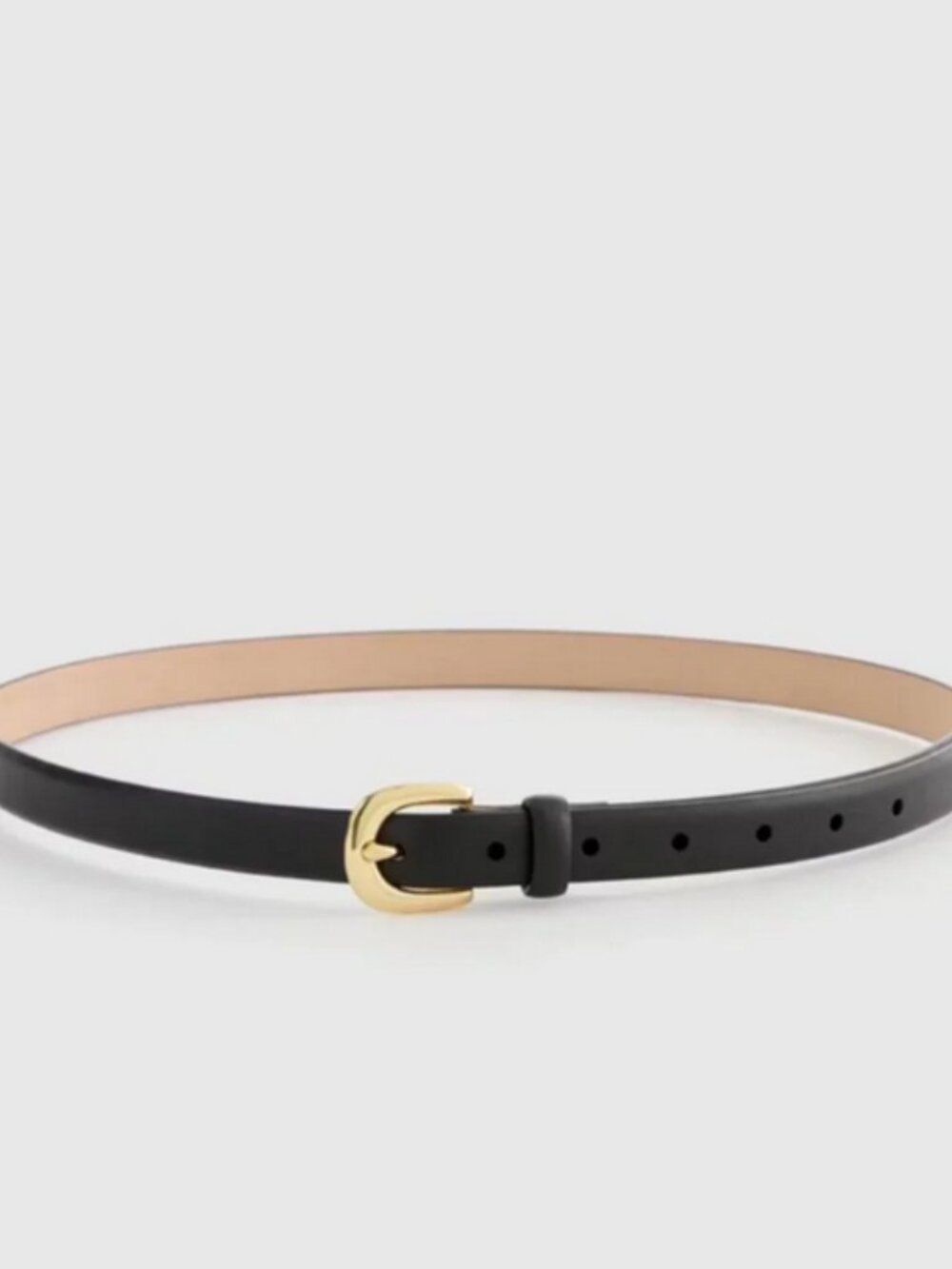 NWT Quince Sofia European Leather Skinny Belt in Black Various Sizes - Picture 6 of 6